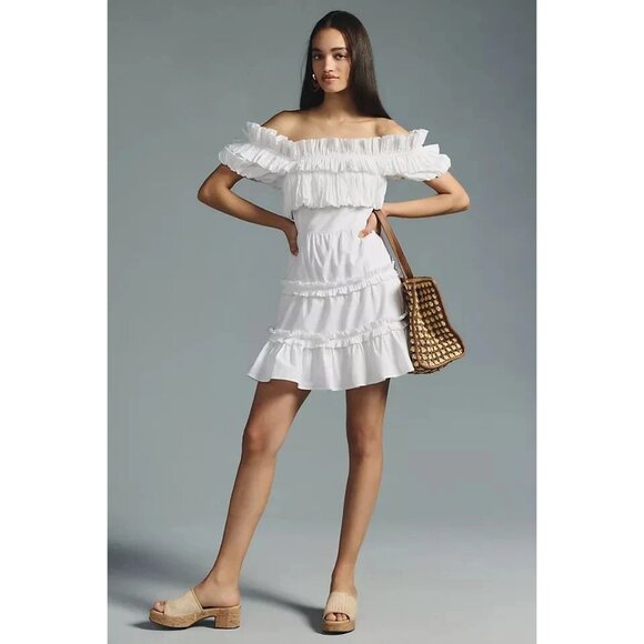 Love The Label Dresses & Skirts - Love The Label Anthropologie Off-The-Shoulder Rosaline Mini Dress White L